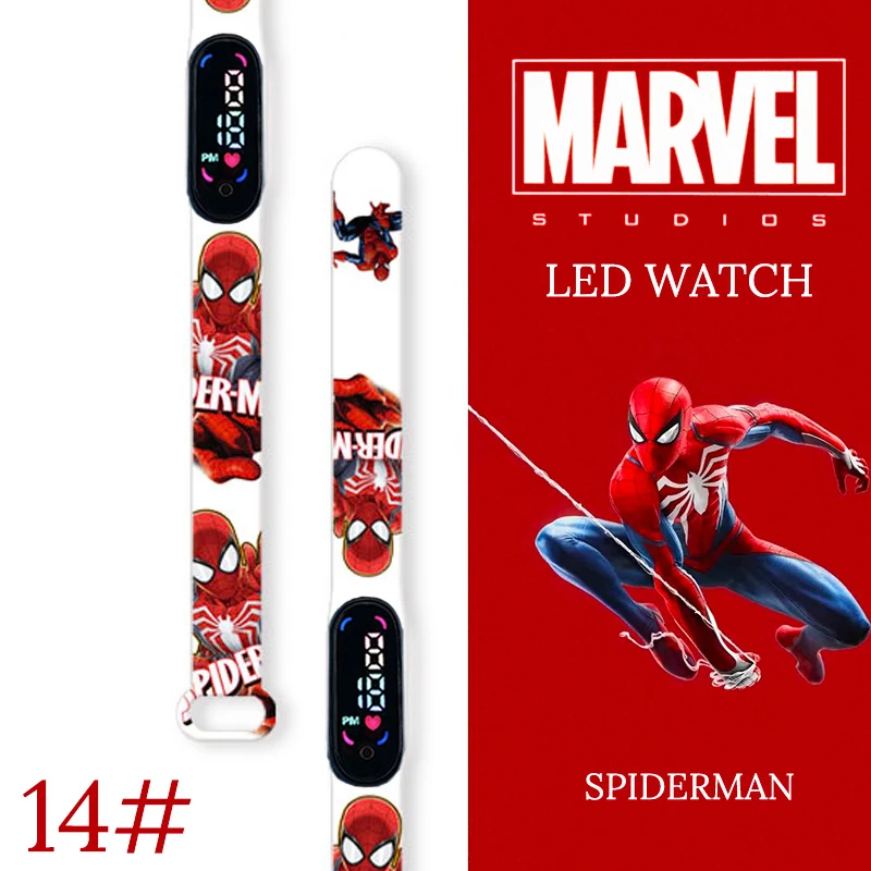 ディズニー スパイダーマン キッズ腕時計子供スポーツ リストバンド防水子供デジタル時計ボーイズ LED 時計