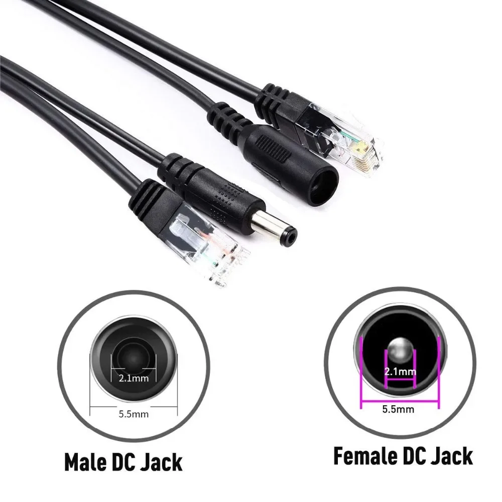 1/3/5/10 Para POE Kabel pasywny Power Over Ethernet Adapter Kabel POE Splitter Injector Moduł zasilania 12v do kamery IP