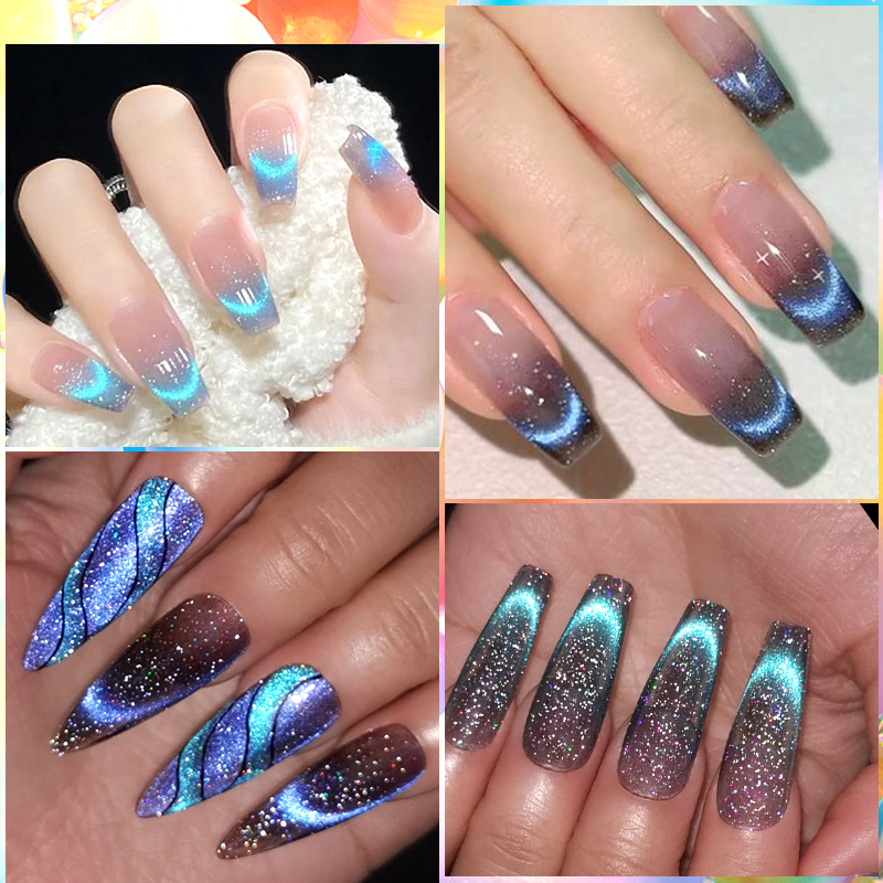 Mtssii-esmalte de uñas de Gel UV LED fluorescente, doble luz, Ojo de Gato, camaleón, azul, caramelo, magnético, 7ml