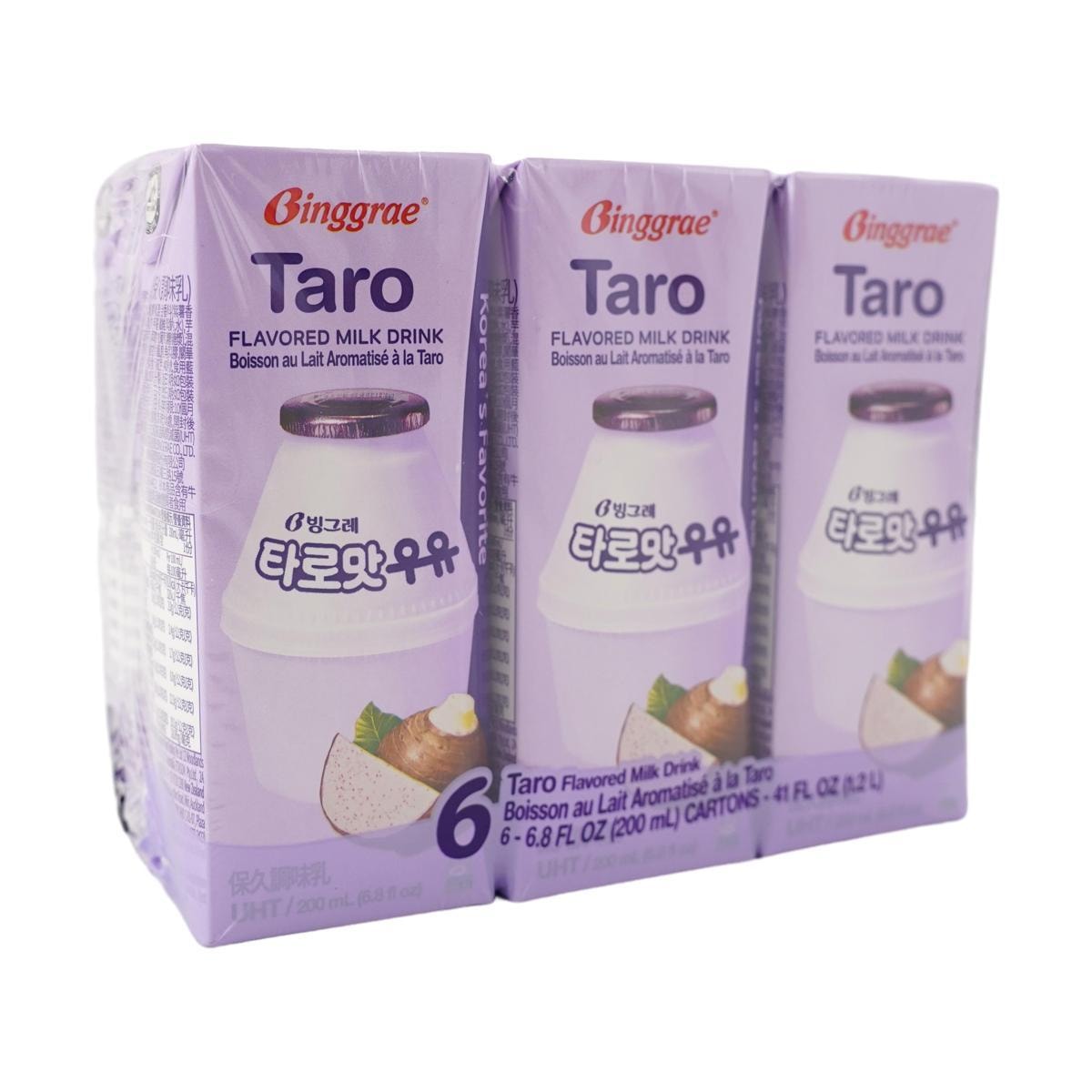 [4Packs 24Pieces]BINGGRAE Korean Taro Milk, 6Piece/40.5 fl oz, 1200.00g*4Packs, 1Pack with 6Pieces