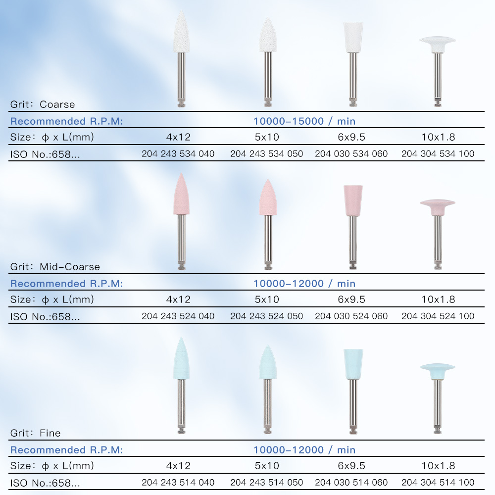 1Bag Azdent Silicone Polishing for Contra Angle Handpiece for Dentistry Composite/Natural Teeth/Porcelain Finishing