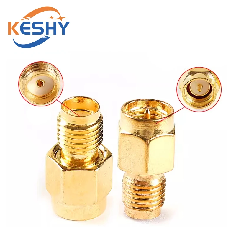 SMA macho/hembra conector adaptador coaxial RF RP SMA ángulo recto tipo T divisor chapado en oro nuevo adaptador RF al por mayor
