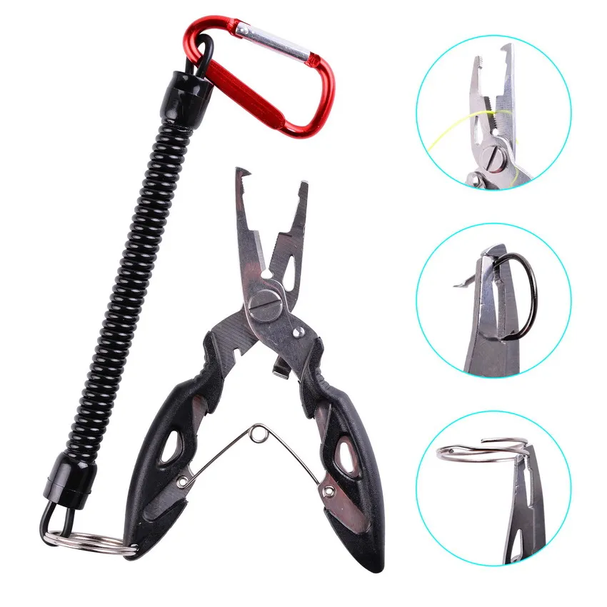 Aorace alicate de pesca linha de peixe cortador tesoura mini removedor de gancho de peixe ferramentas multifuncionais nova mandíbula de bico preto