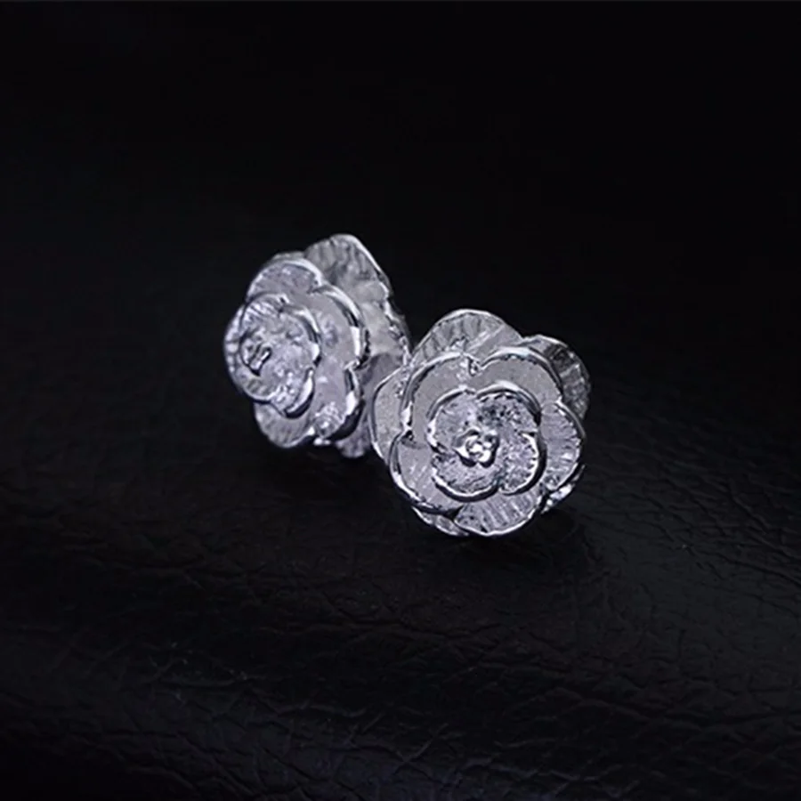 Fine 925 เงินสเตอร์ลิง Charm ดอกไม้สร้อยคอต่างหูกําไลข้อมือเครื่องประดับสําหรับผู้หญิง Retro ชุดงานแต่งงานของขวัญอินเทรนด์น่ารัก