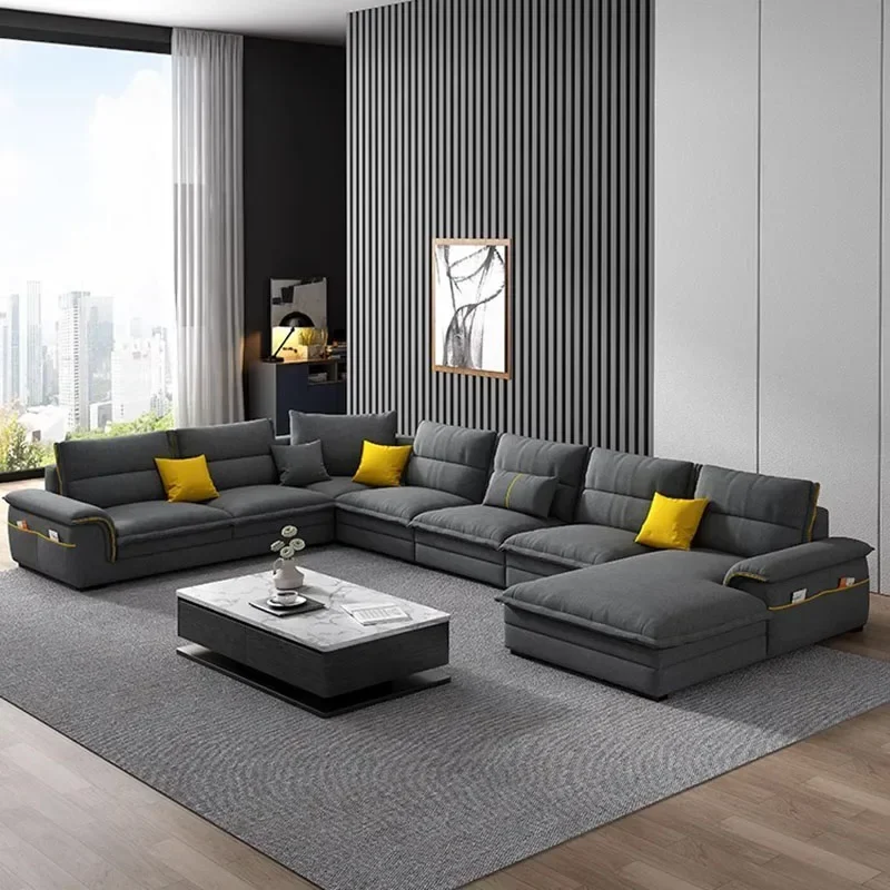 Almacenamiento Relax Puff sofá seccional Simple doble nórdico sofá Puffs conjunto cojín perezoso salón muebles para el hogar