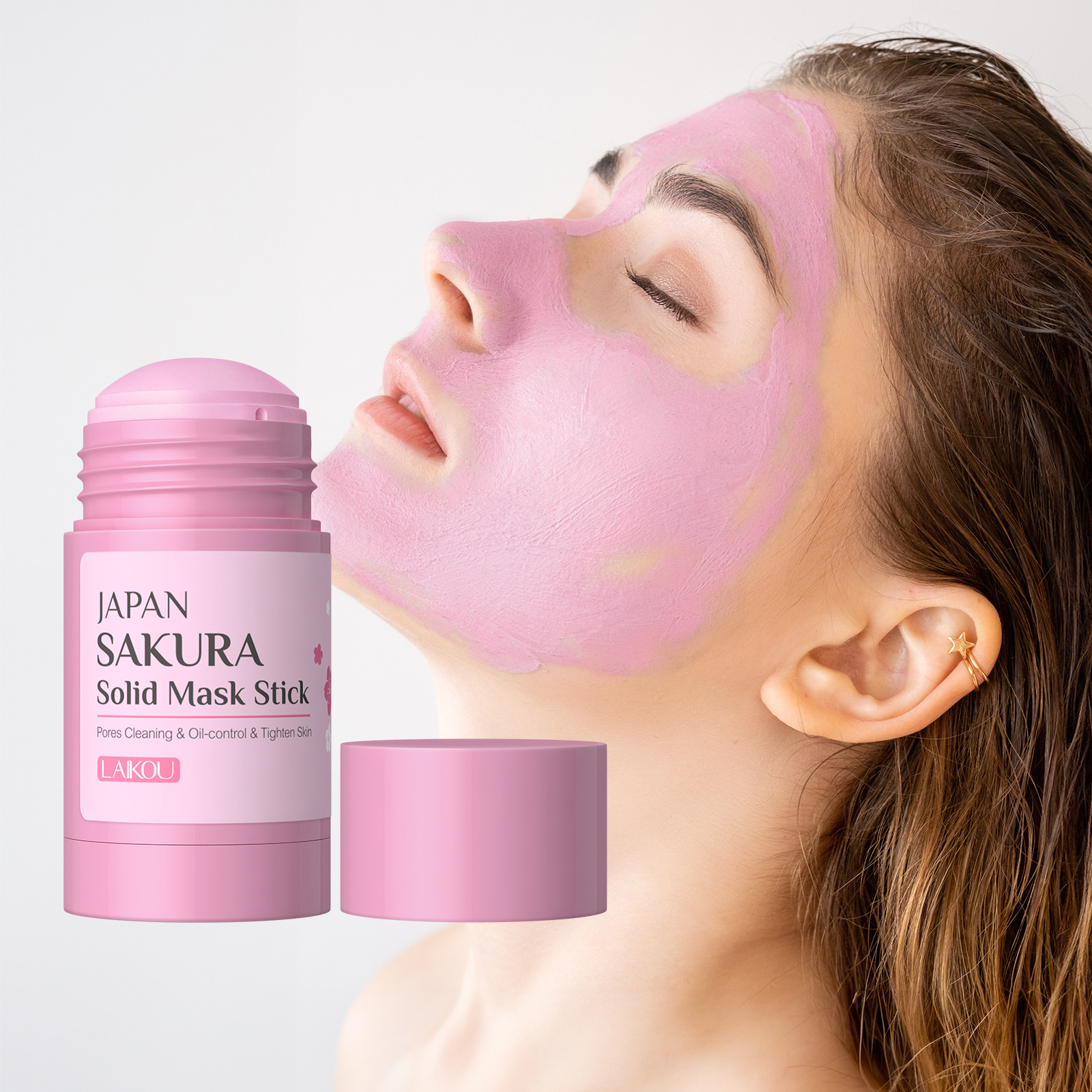 Sakura Cleansing Face Mask Stick 40g – Limpador de poros, remoção de cravo, controle de óleo e hidratante para a pele