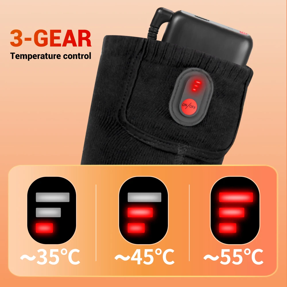 Chaussettes chauffantes d'hiver chaussettes chauffantes rechargeables pour USB 5000 mah chaussettes chauffantes chaleur bottes chauffantes extérieures motoneige Ski d'hiver