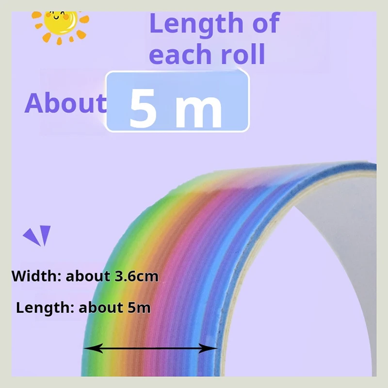 1pcs Rainbow Balls Sticky Balls Rolling Glue Stress Reducing Sticky Tape Relaxing Toys Handmade DIY Making
