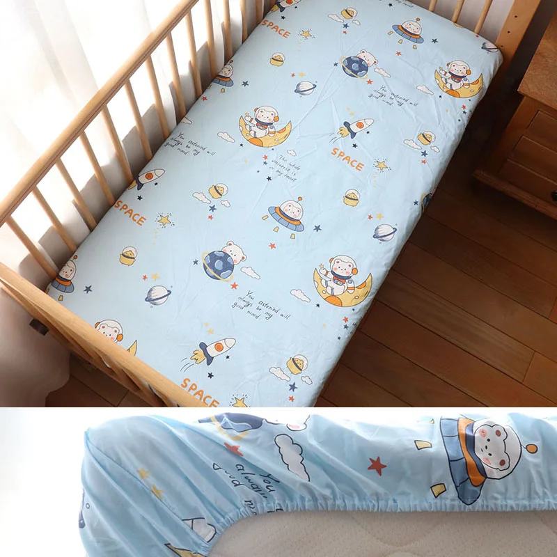 Sábana bajera ajustable para cuna de bebé de 130x70cm, funda protectora de colchón para cama de recién nacido, ropa de cama para niño y niña, se acepta tamaño personalizado