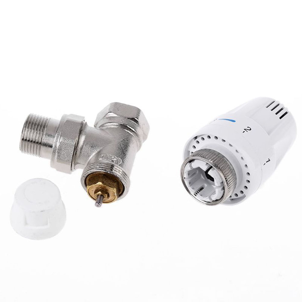 วาล์วควบคุมหม้อน้ำอุณหภูมิอัตโนมัติ G1/2 "G3/4" วาล์วมุมพิเศษสำหรับเครื่องทำความร้อนพื้นทองแดงเทอร์โมสตัท