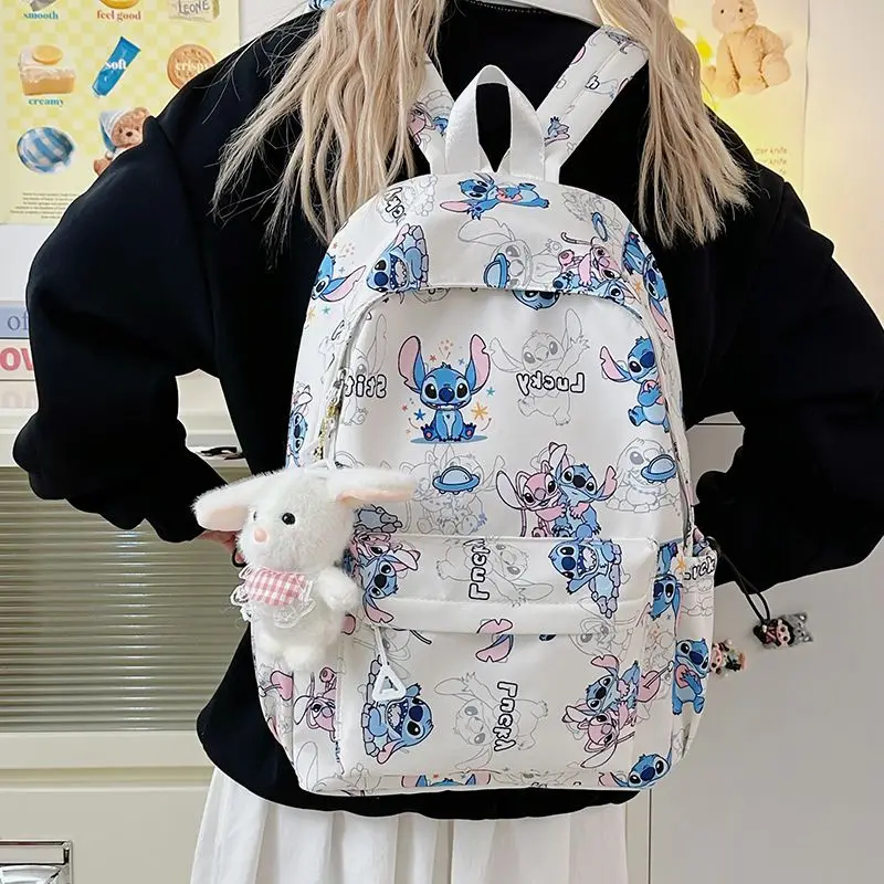Disney cartoon women Stitch Backpack Cartoon Kids Bag Schoolbag Gift