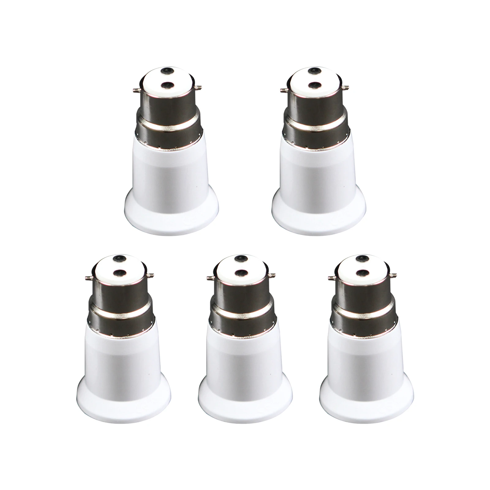 Adattatore da 5 pezzi da B22 a E27 accessori per l'illuminazione durevoli supporto adattatore per estensione Base per lampada a baionetta a vite per lampadina