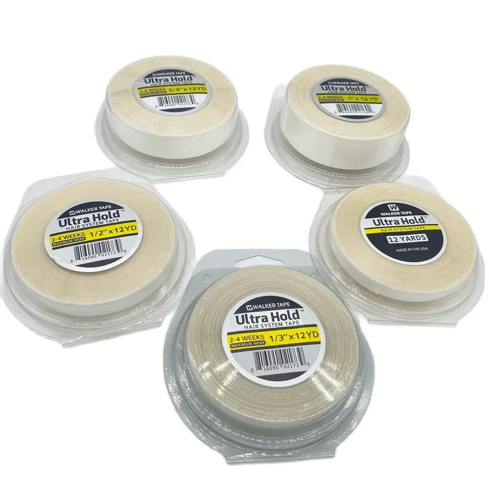 Alles mit Box 0,8/1,0/1,27 cm Breite, 12 Yards, weißes Ultra-Hold-Klebeband, doppelseitiges Klebeband, Spitzenfrontband, Haarband, Perückenband