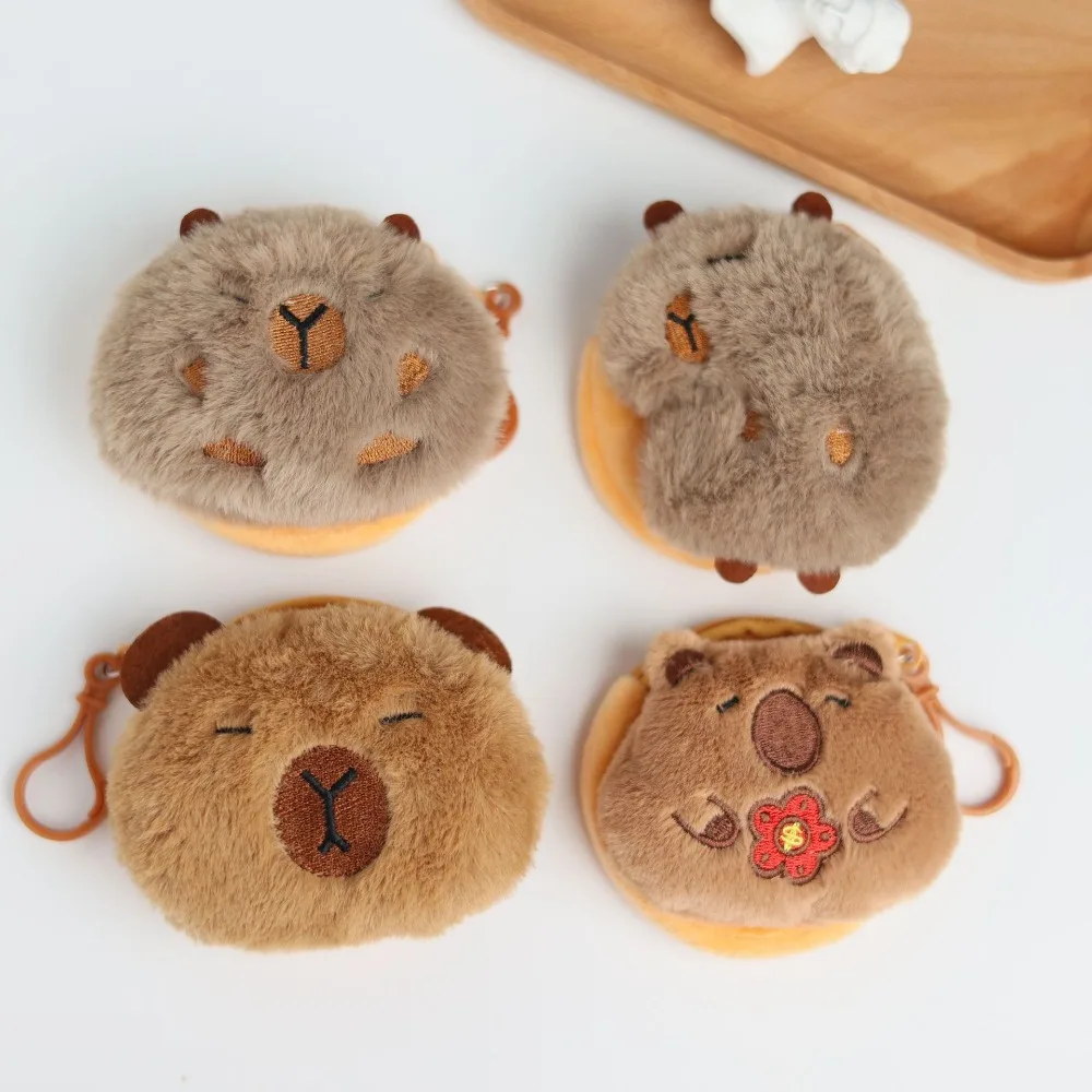ใหม่ Creative Capybara อะนิเมะตุ๊กตาเหรียญแฟชั่น Kawaii มินิเหรียญรอบการ์ตูนกระเป๋าจี้