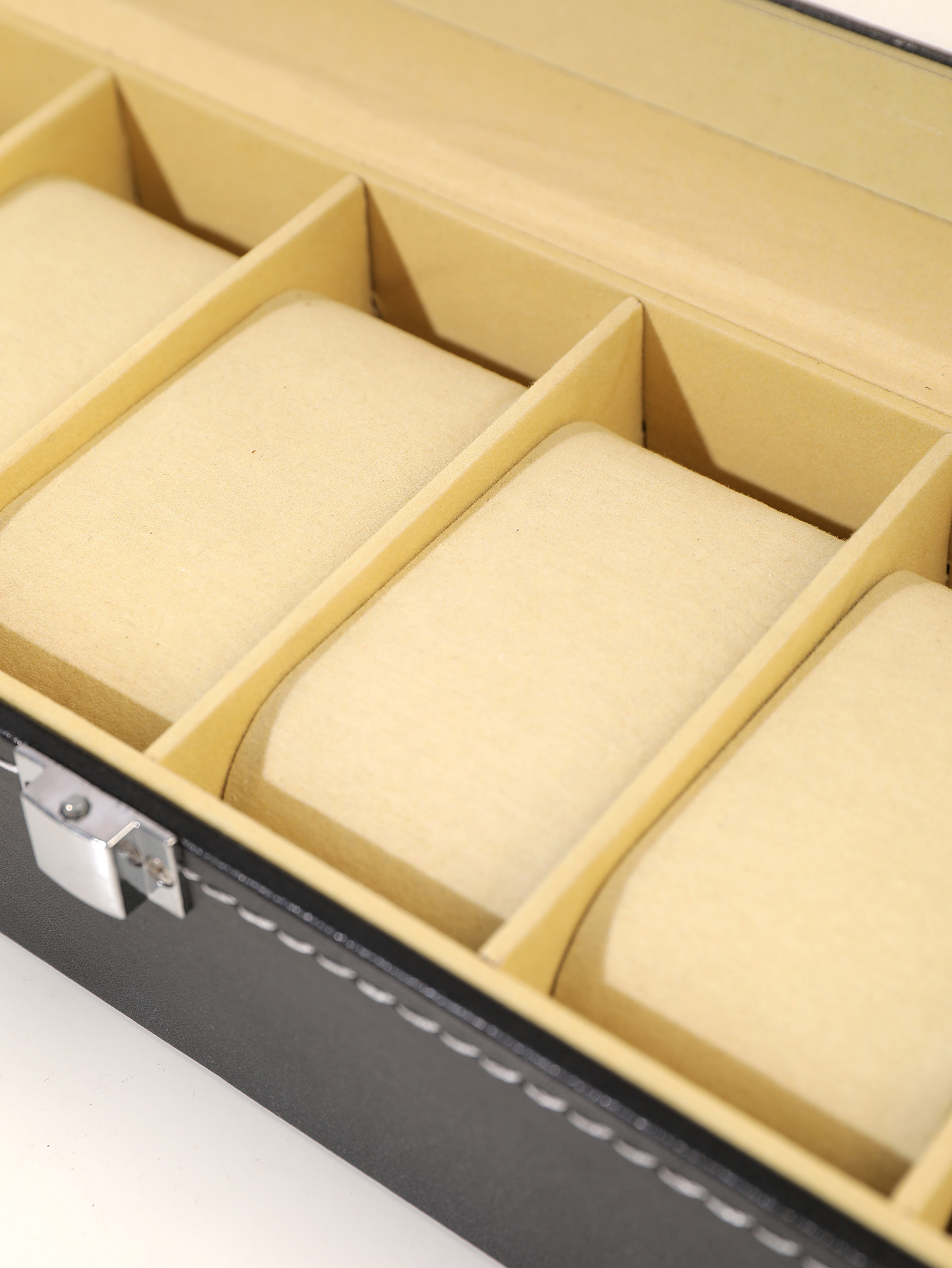 กล่องเก็บของที่ใส่นาฬิกาแบบกล่องนาฬิกาข้อมือ6ช่องกล่องใส่นาฬิกาหนัง PU หรูหรา