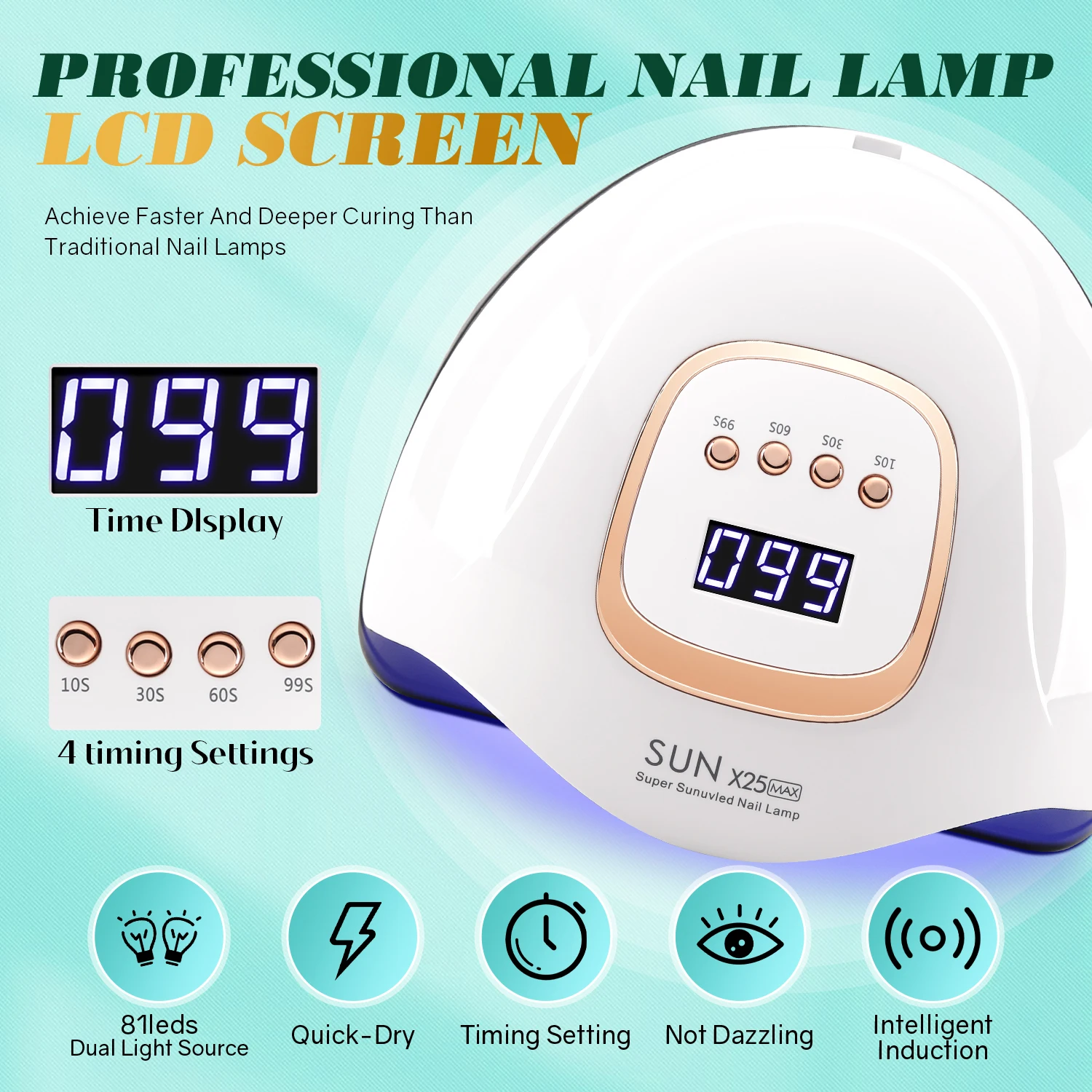 Lampa UV LED do paznokci 380W Lampy do utwardzania paznokci do salonu domowego Potężne lampy LED do suszenia wszystkich żelowych lakierów Profesjonalny sprzęt do paznokci