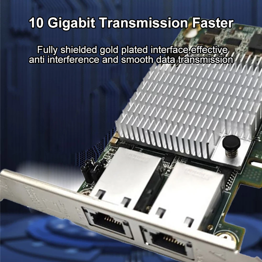 Адаптер Ethernet PCIE X8 с двумя портами RJ45, 10 Гб/с, для Windows/Linux/Vista
