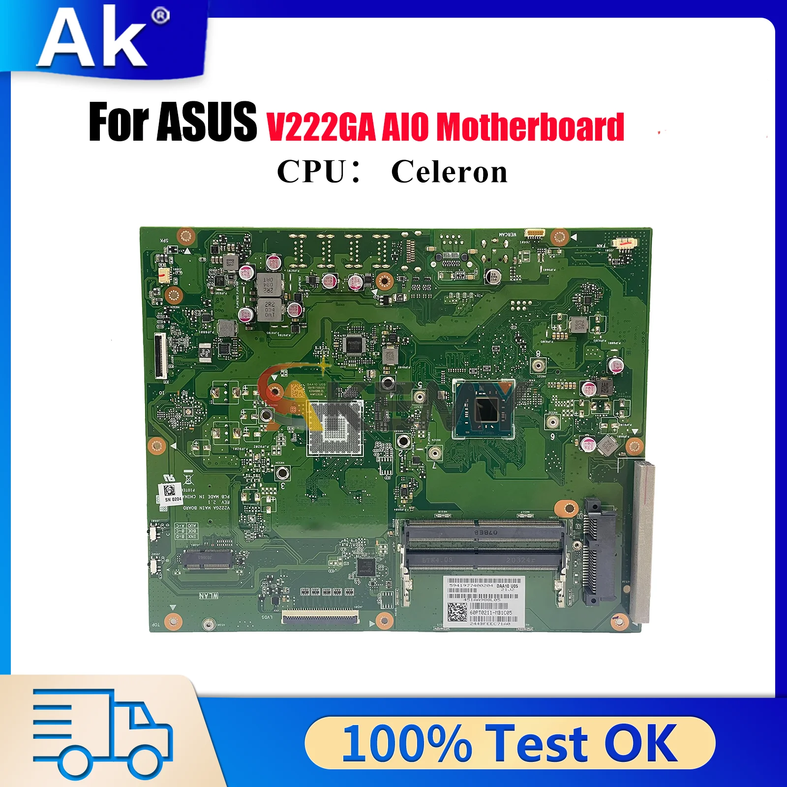 V222GA Papan Utama untuk ASUS Vivo AiO V222G V222GA V222GB Mainboard dengan CPU Celeron 100% Tes OK Pengiriman Cepat Kualitas Tinggi