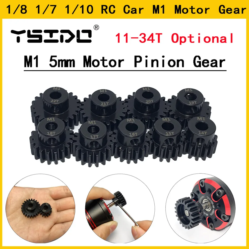 M1 5mm 11T 12T 14T 15T 17t 18t 20T 21t 22T 24T 25T 26T 28T 30T stahl metall Ritzel Motor Getriebe Für 1/10 1/8 1/7 RC Modell Auto Motor
