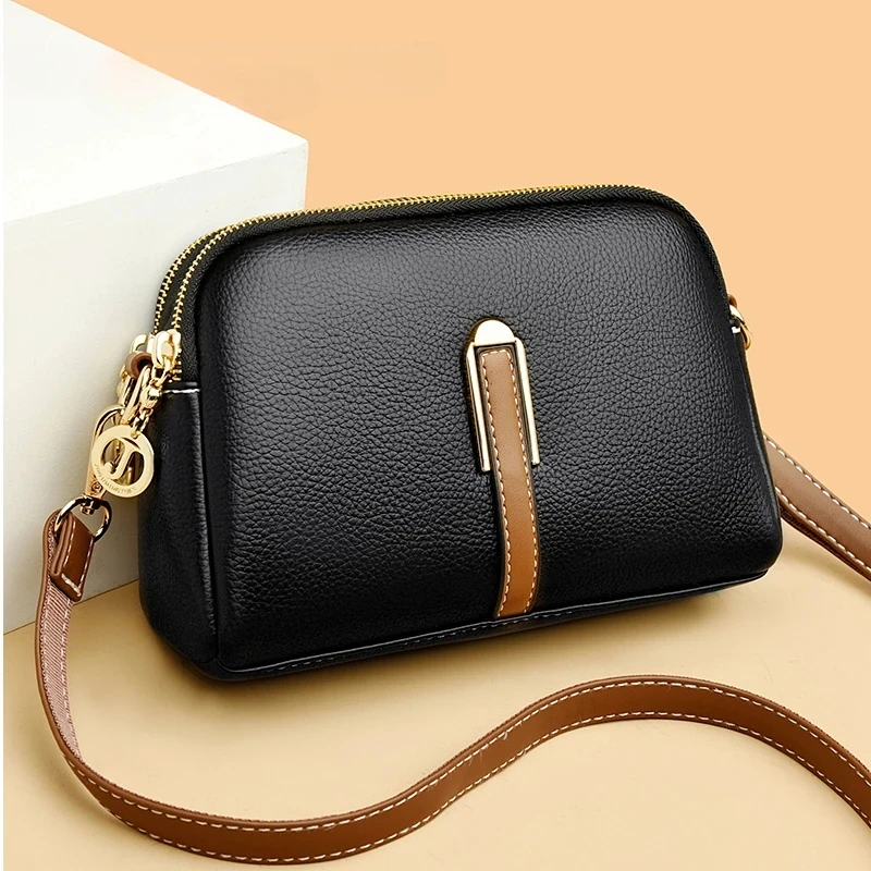 100% ของแท้กระเป๋าหนังผู้หญิงกระเป๋าถือCowhide Flapกระเป๋าผู้หญิงMessengerกระเป๋าCrossbodyกระเป๋าสําหรับสตรี