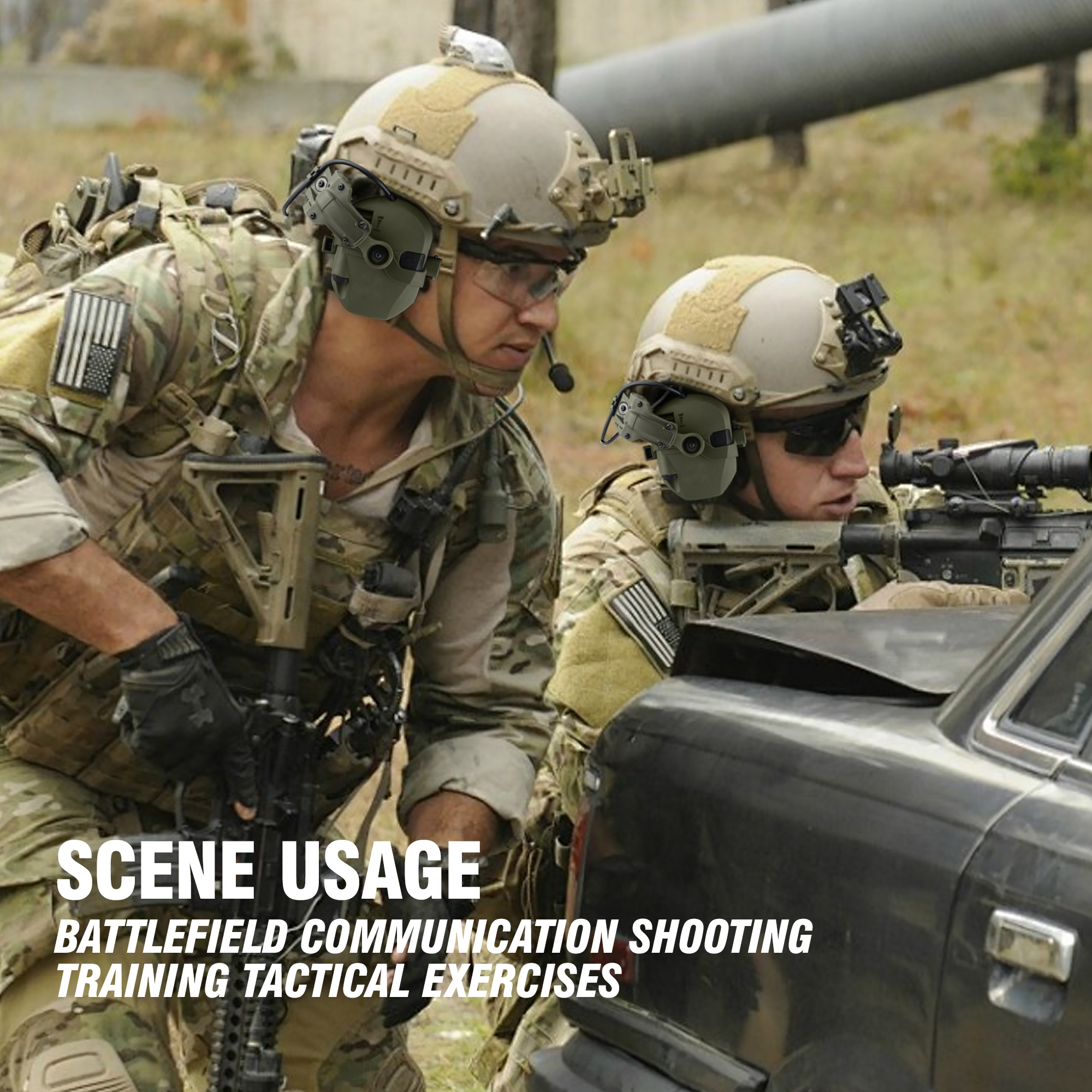 Casco táctico auriculares con cancelación activa de ruido protección auditiva tiro caza defensor auditivo casco montado auriculares