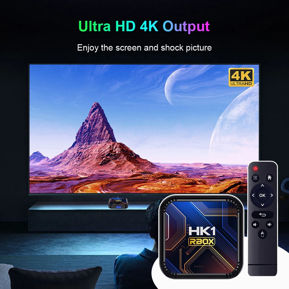 Home HK1 RBOX K8S Android 13 TV BOX RK3528 64GB 32GB 16GB 2.4G 5G WIFI BT 4.0 Vedio Decoding Media Player Set Top Receiver Box