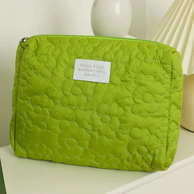Bolsa de cosméticos de gran capacidad bordada, bolsa de almacenamiento portátil impermeable, bolsa de maquillaje de viaje