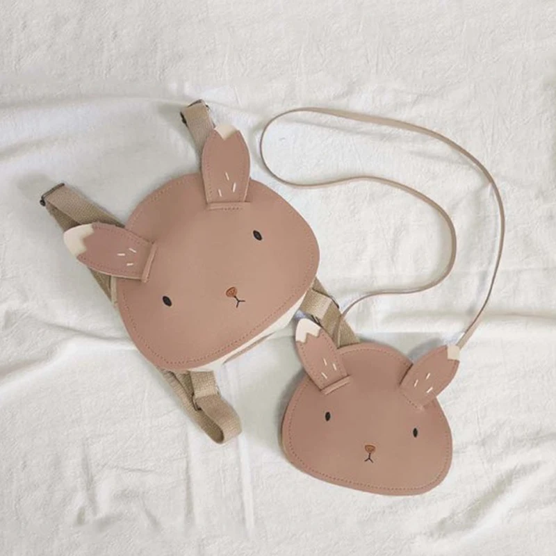 Mochila de piel sintética con dibujos animados para niños, bolsa de mensajero, accesorios de princesa, ideal para guardería