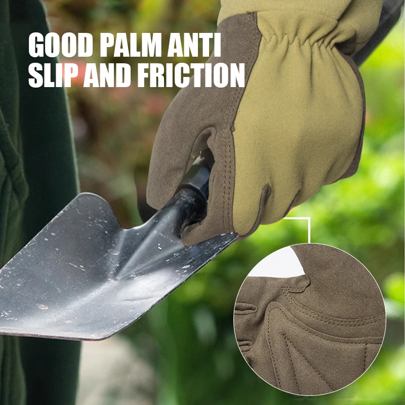 1 par de guantes largos de jardinería, guantes de jardín a prueba de espinas, guantes de trabajo transpirables para poda de rosas para excavar, plantar y podar
