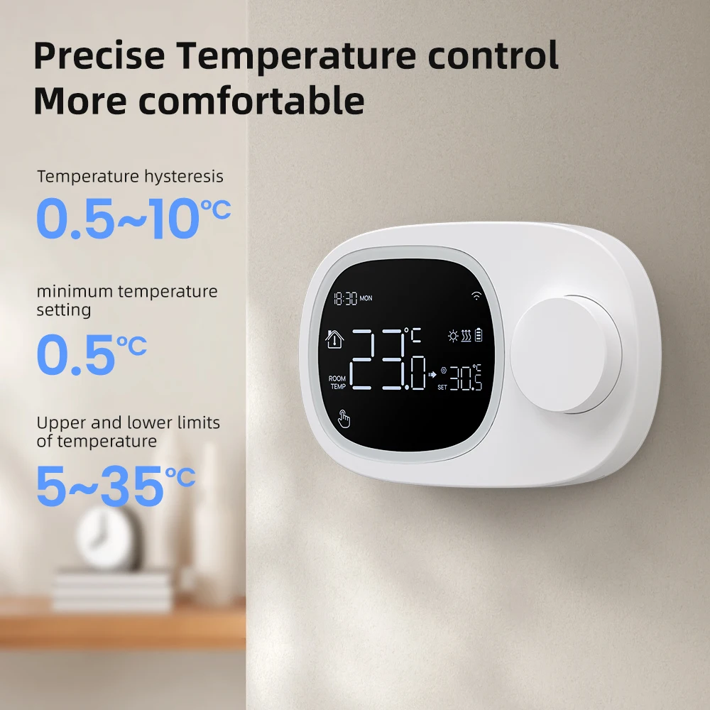AVATTO Tuya WiFi เครื่องทําความร้อน/ความเย็นน้ําหม้อต้มแก๊สอุณหภูมิ Controller,แบตเตอรี่ต่ํา Smart Thermostat, alexa Google Home