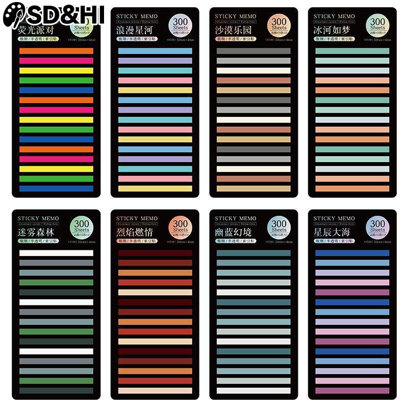 300 Sheets Rainbow Color Index Memo Pad Sticky Notes Paper Sticker Notepad Bookmark School Supplies Kawaii Stationery Gifts