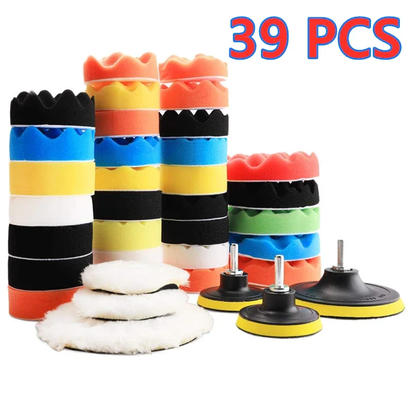Car Polishing Sponge Pads Kit, Almofada de Espuma, Kit Buffer, Machine Wax Pads para Auto, Motocicleta, Veículo Motorizado, Remove Scratches