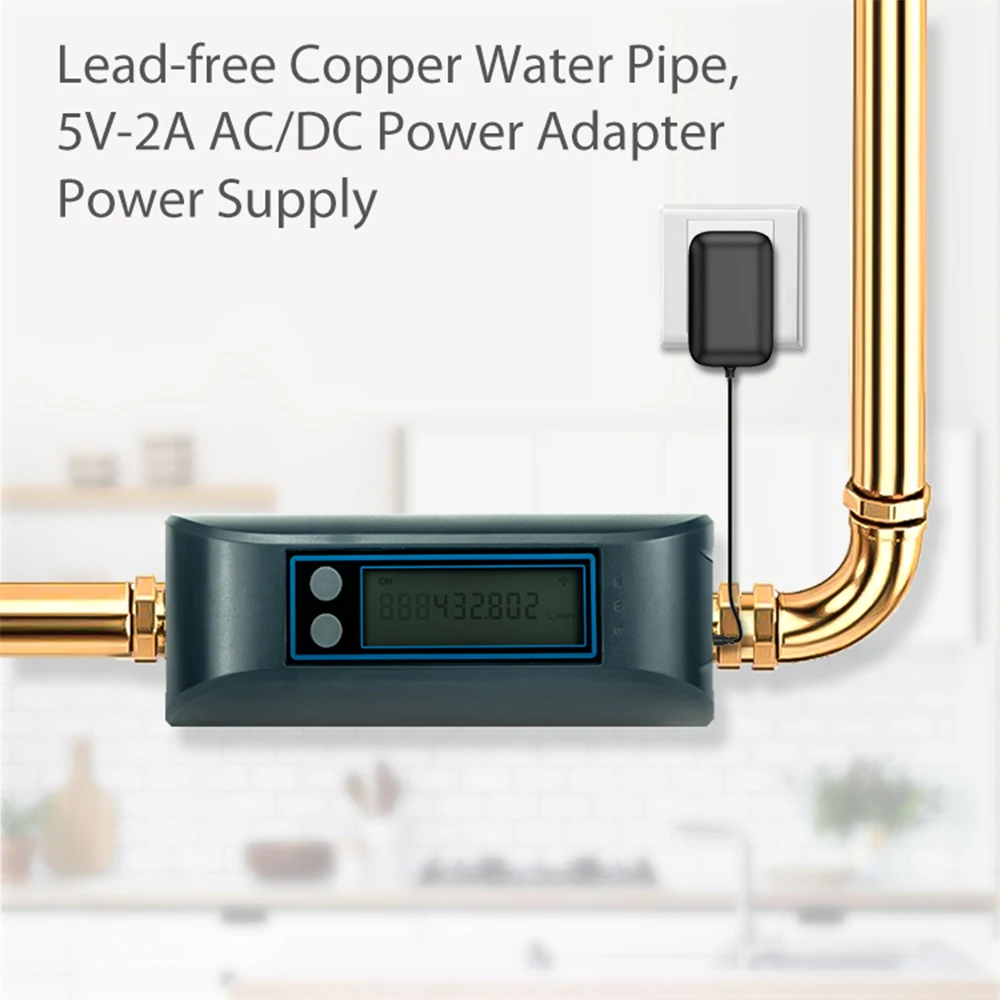 Tuya Smart WiFi Water Valve Water Flow Rate And Water Meter Shut On/Off Remote Control Real Time Display
