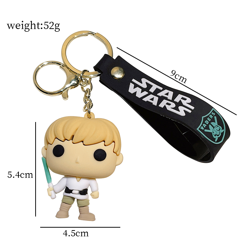 Darth Vader Black Knight Anime Creative PVC Character Darth Vader Empire stormtrooper Yoda BB-8 Keychain Pendant Children's Toy