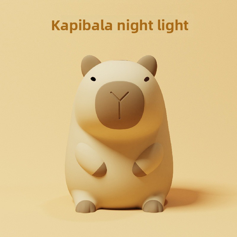 Cute Cartoon Capybara Night Light Battery Dimming Sleep Night Lamp for Children's Room Decor