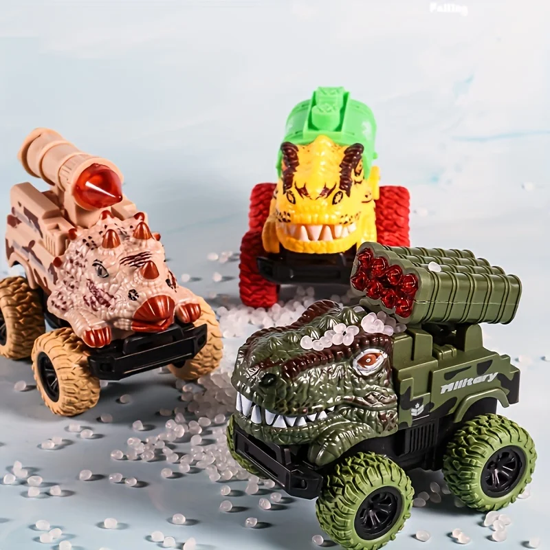 プルバック恐竜トラックおもちゃ 車輸送トラックおもちゃ 恐竜フィギュア付き 男の子用 幼児用 T-レックス恐竜ゲーム モンスタートラック