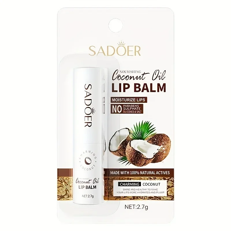 Bálsamo labial de coco - Nutrimento y humedad duraderos para hombres y mujeres - Bálsamo labial para el cuidado diario