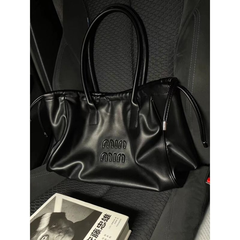 Bolsos de mano con cordón a la moda, bandolera de PU para mujer, bolso de mano de gran capacidad, bolsos de hombro sólidos impermeables para mujer