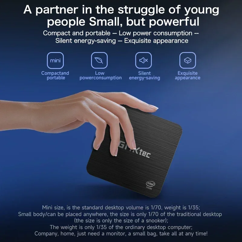 US.EU GMKtec G2 Mini PC Windows 11 Pro Intel 12th Gen Alder Lake N100 Mini PC DDR5 12GB RAM 512GB ROM WiFi 6 BT5.2 Desktop Compu