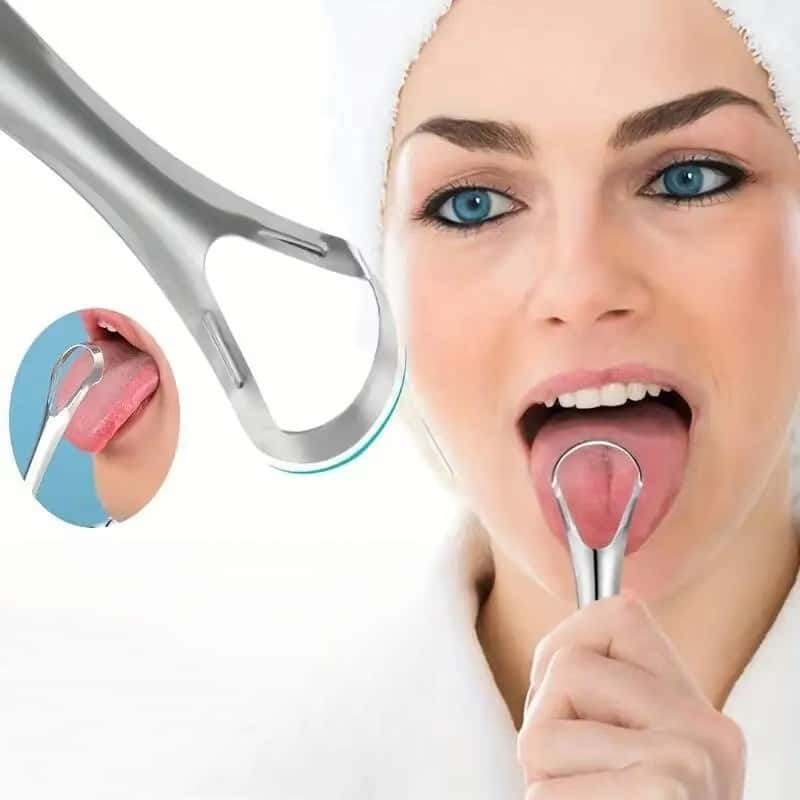 Stainless Steel Tongue 1pc Scraper Tongue Coating Cleaner TongueCoating Brush Cleaning Tongue Coating Removing Bad Breath OralCa