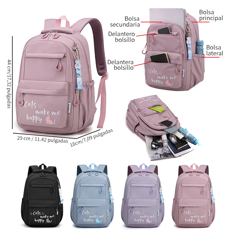 Adecuado para adolescentes, mochilas escolares, mochilas, mochilas escolares rosas, mochilas para estudiantes de primaria y estudiantes de secundaria