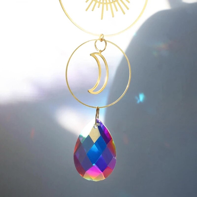 1 Piece, Crystal Wind Chimes Star Moon Catcher, Sun Prism Ball Garden Decoration
