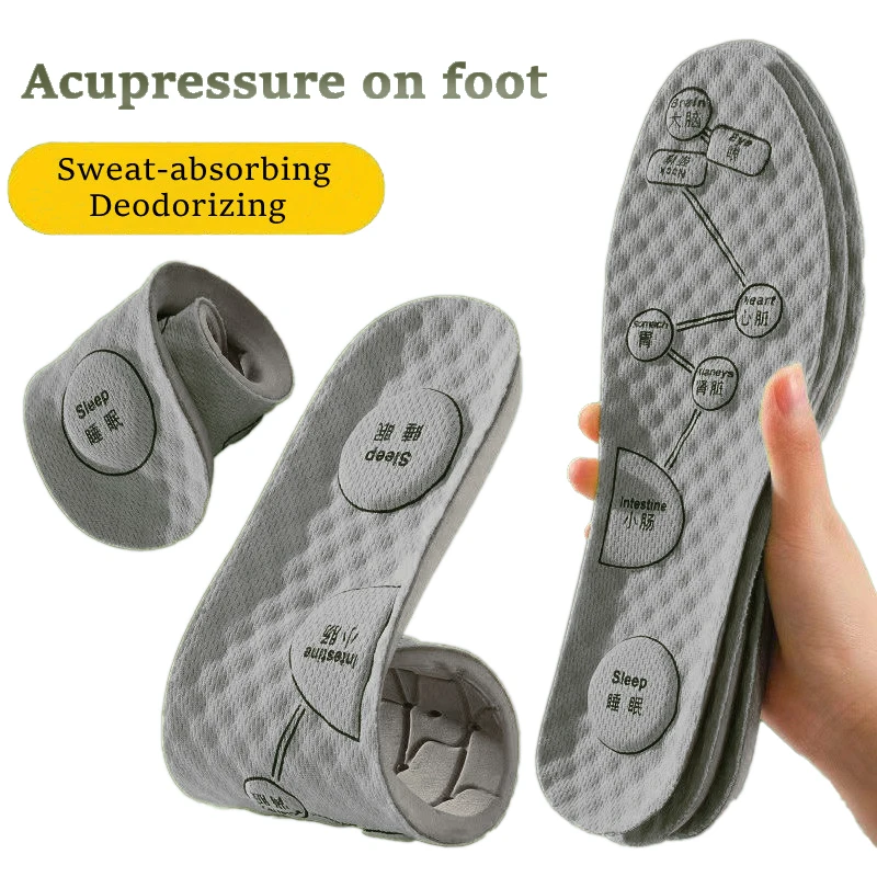 Sottopiede per digitopressione del piede Uomo Donna Morbido e traspirante Inserti per cuscino sportivo Deodorante che assorbe il sudore Suola per scarpa ortopedica