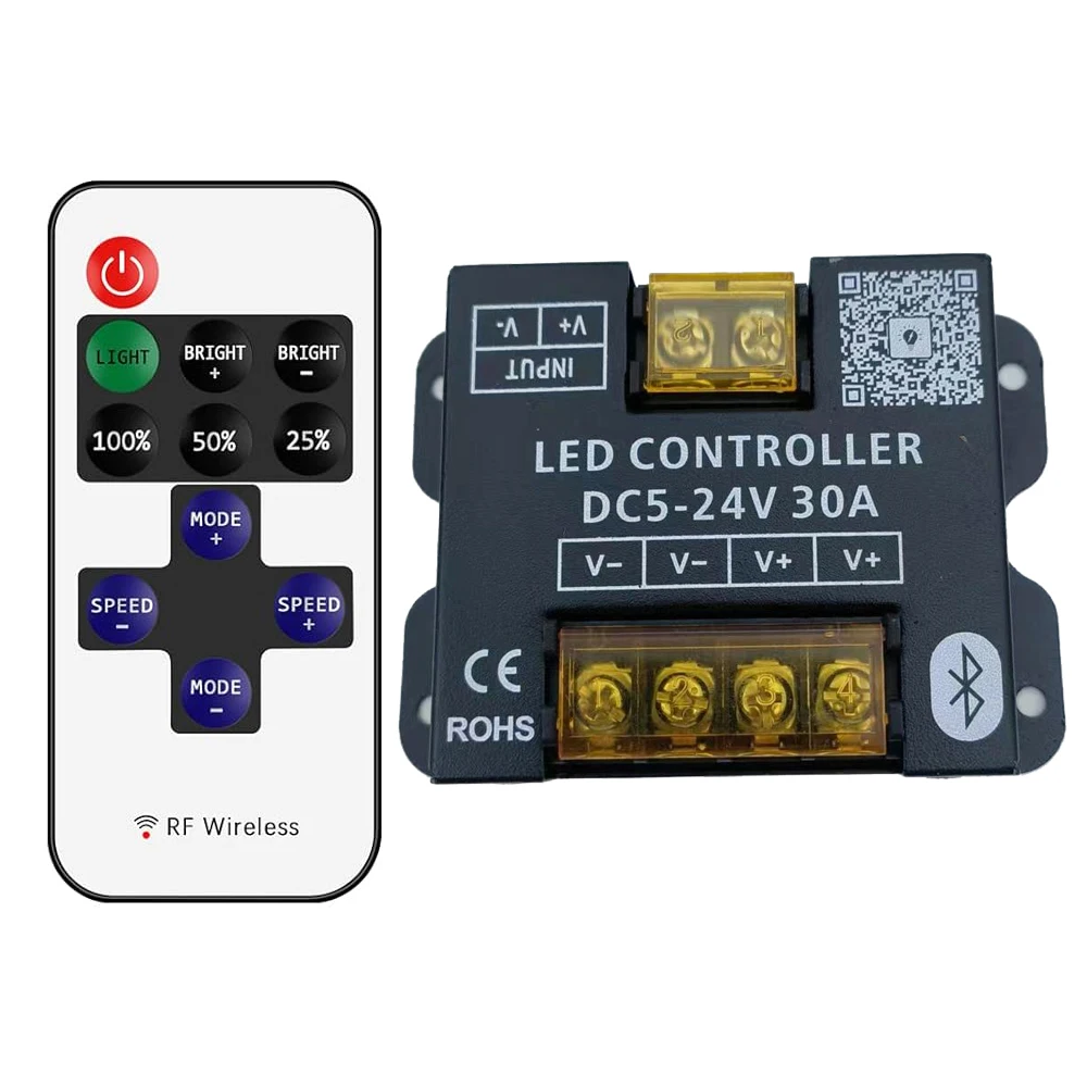 DC12-24V 30A 360W App per telefono cellulare Connessione Bluetooth Controller per strisce LED dimmer con RF Touch Uso remoto per luce LED