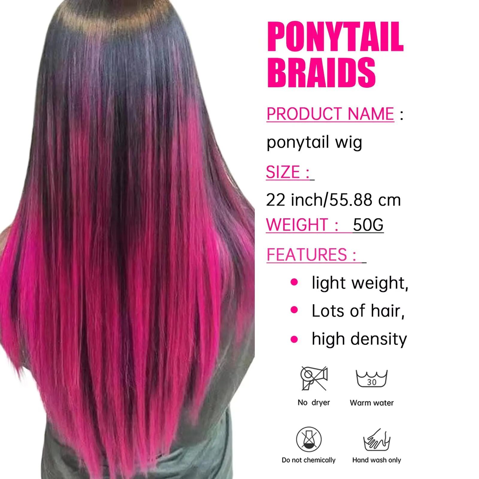 Extensões de cabelo coloridas sintéticas, 5 peças, clipe em extensões de cabelo coloridas, arco-íris, para mulheres, meninas, extensões de cabelo