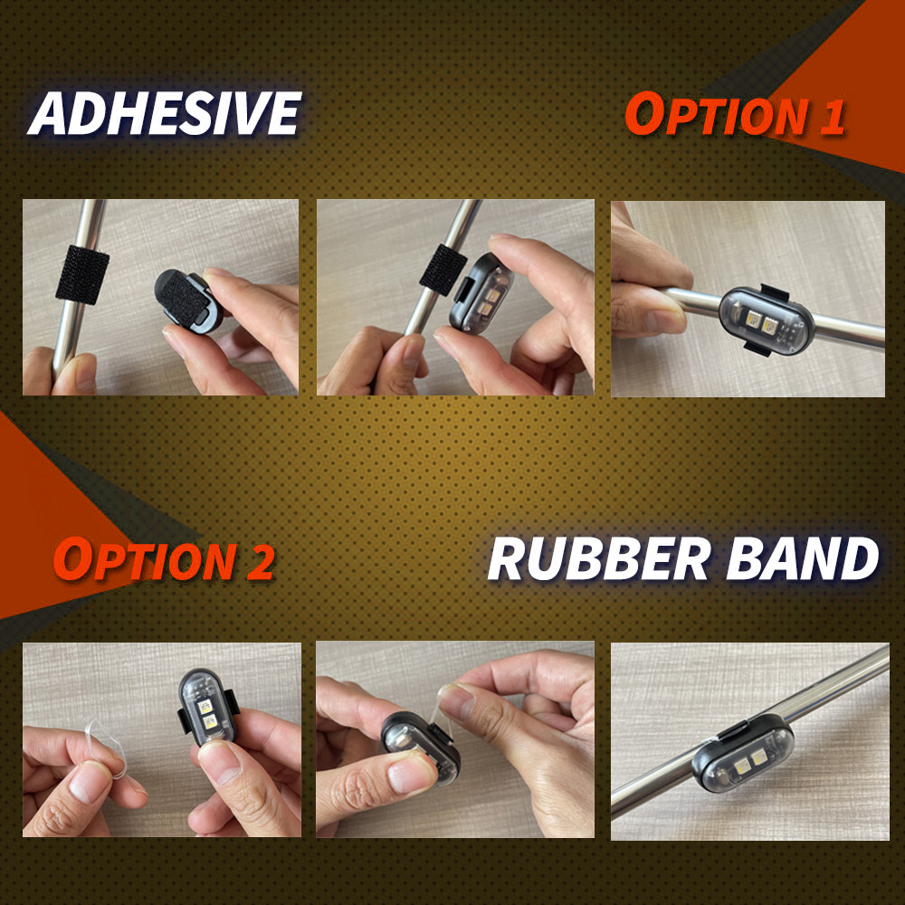 2/4/6x รีโมทคอนโทรลไร้สายรถ LED Light, ไฟเตือนรถหลายโหมด, ไฟตกแต่งสําหรับรถยนต์รถจักรยานยนต์, อุปกรณ์เสริมในรถยนต์