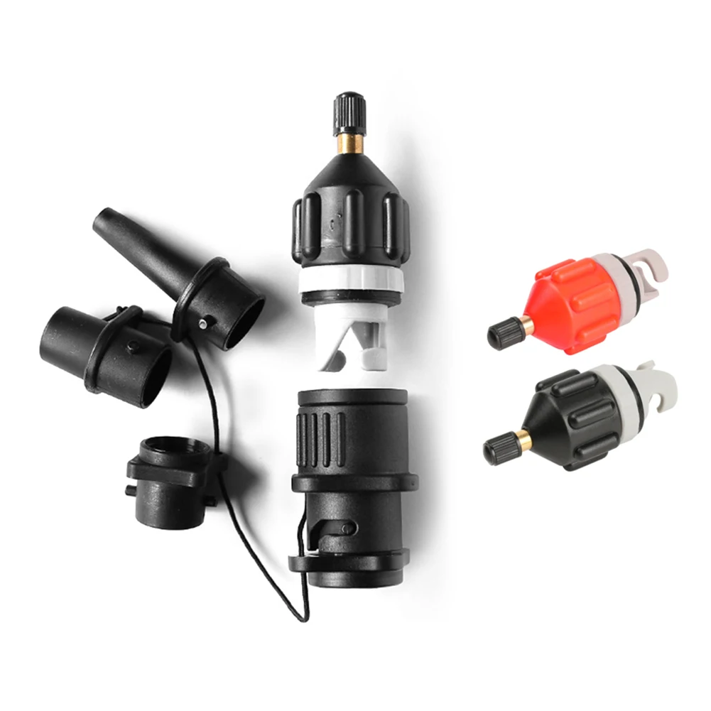 Kit de adaptador de válvula de aire para tabla de SUP, adaptador de bomba inflable, paleta, barco, Kayak, Conector de bomba de válvula de aire, Kit combinado negro/naranja