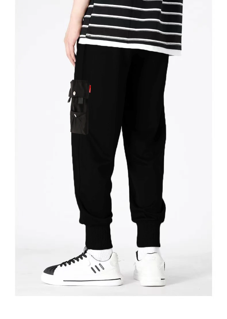 การออกแบบคลาสสิก Multi Flap Pockets Cargo กางเกงผู้ชายหลวม Fit Drawstring Harem Cargo Jogger กางเกงกางเกงขนาดใหญ่ผู้ชายและผู้หญิง