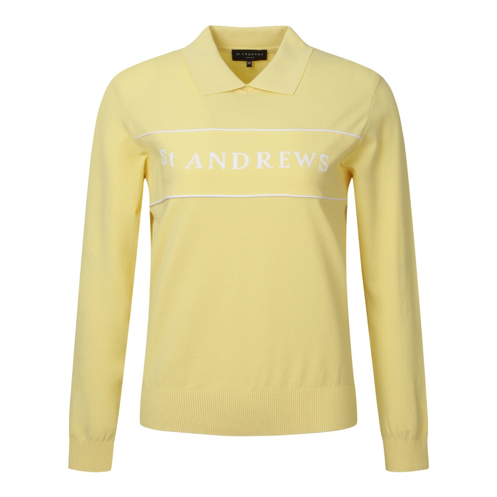 สไตล์ที่เป็นเอกลักษณ์! ST ANDREWS เสื้อสเวตเตอร์ถักปกผู้หญิง! เทรนด์ฤดูใบไม้ร่วง แบรนด์ระดับไฮเอนด์ ชุดกอล์ฟสุดหรู ดีไซน์กีฬา! ”