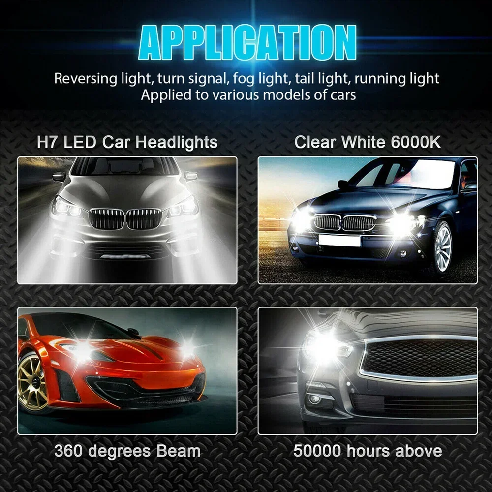 Kit d'ampoules de sauna à LED, feux de route et de illeur, 110W, 45000LM, ampoules blanches super lumineuses 6000K, H8 pour éclairage de voiture, H1, H3, H7, H6, H9, H16, 2x H7